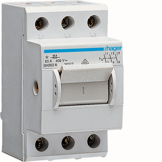 Hager SH363N Lasttrennschalter Kompakt 3P 63 A 3-Schließer 400 V AC