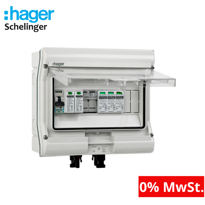 Hager Solar Anschlusskasten Photovotlaic DC/AC 1-String 10-Module IP65 VDE 0% MwSt.