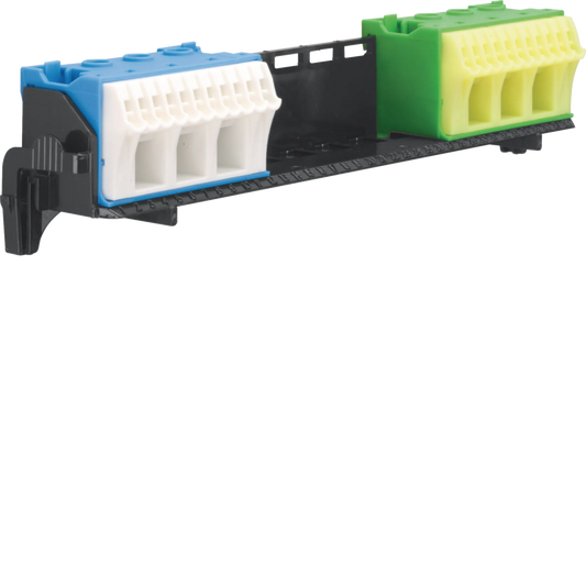Hager FZ381 Träger, univers Z, mit 2 x 14 PE/N-Klemmen in QuickConnect Technik, waagerecht