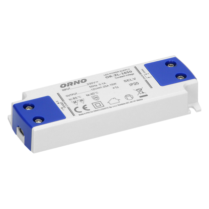 Flaches Netzteil für LED 12VDC 15W, IP20, Höhe 16,5mm