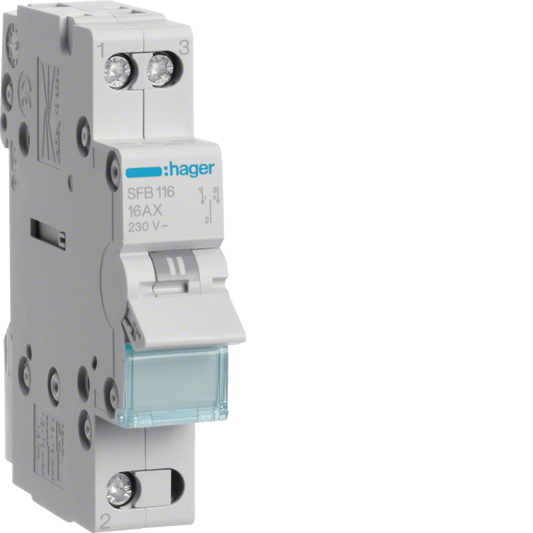 Hager SFB116 Lastumschalter 1P 16 A 1-Schließer 230 V AC
