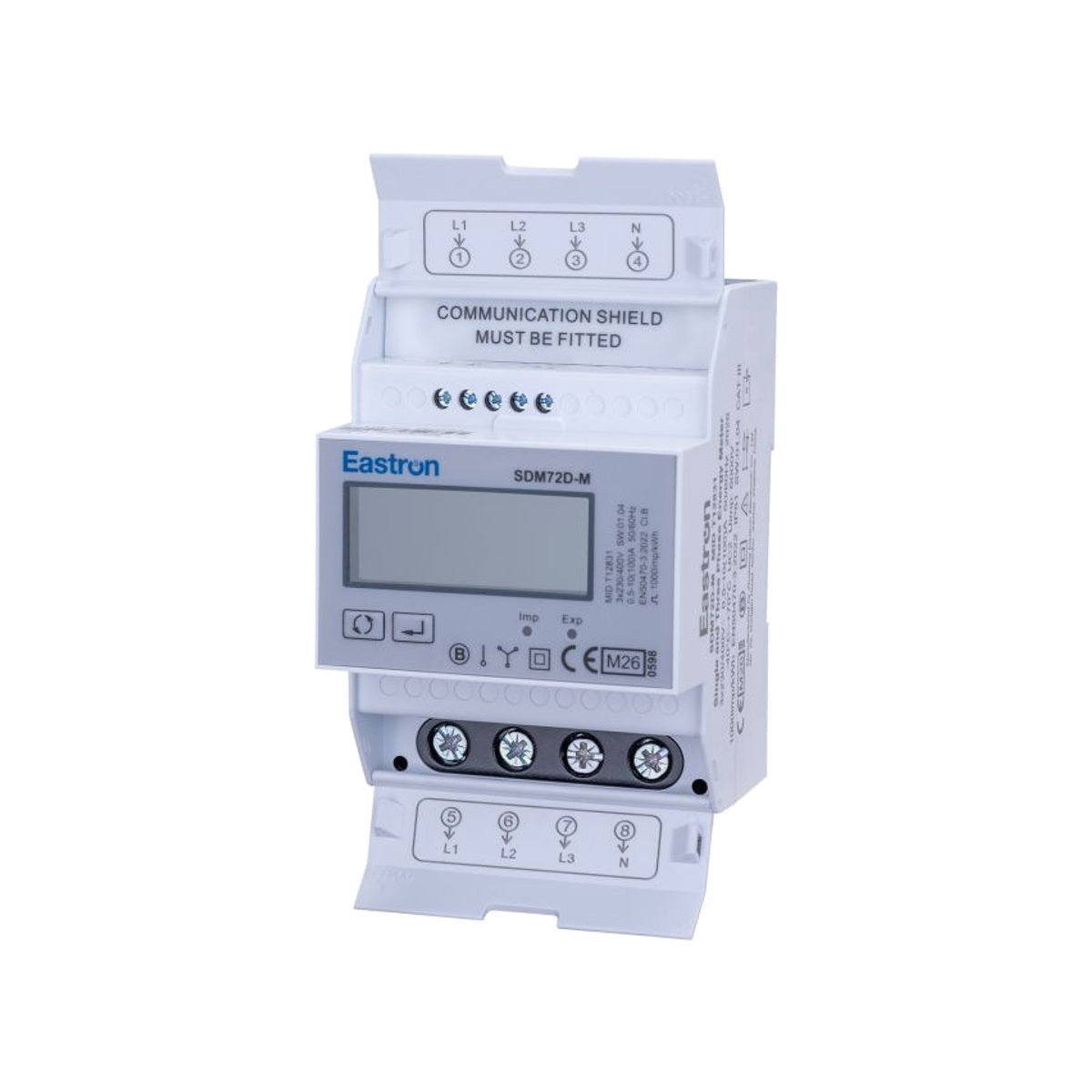 EASTRON Drehstromzähler SDM 72 DM MID, 230/400 V, 100 A, Modbus RTU – Ansicht 2