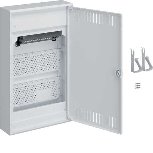 Hager VA36NWP volta Multimediaverteiler Aufputz, 3-reihig, PatchPanel, 3 Steckdosen