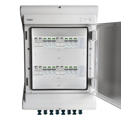 Hager Solar Anschlusskasten Photovotlaic DC 4-Strings 24-Module IP65 VDE 0% MwSt.
