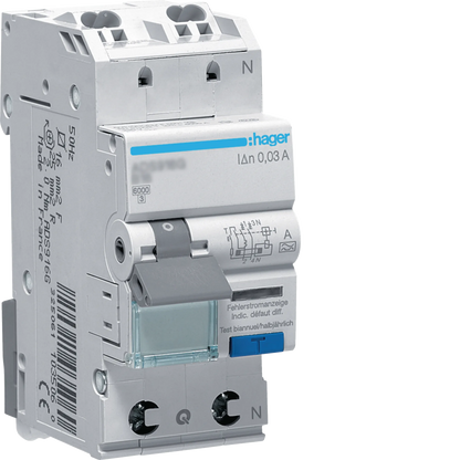 Hager ADS910D FI/LS-Schalter, 1P+N, 6kA, B10, 30mA, Typ A, QuickConnect