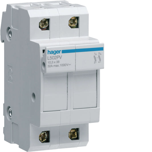 Hager L502PV DC-Sicherungstrennschalter, 2polig, 1000V, L38