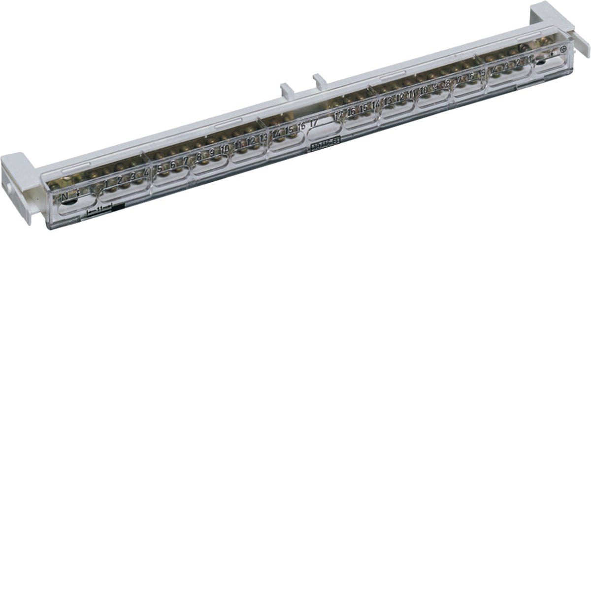 Hager VZ522 PE/N-Klemmenträger, Volta, mit 17 Messing-Klemmstellen