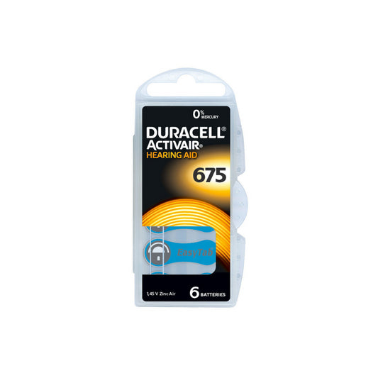 6 x Duracell ActivAir 675 Hörgerät Batterien Zink-Luft 650mAh 1.45V