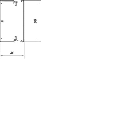 HAGER TEHALIT LF4009009016 Leitungsführungskanal aus PVC LF 40x90mm verkehrsweiß 2m