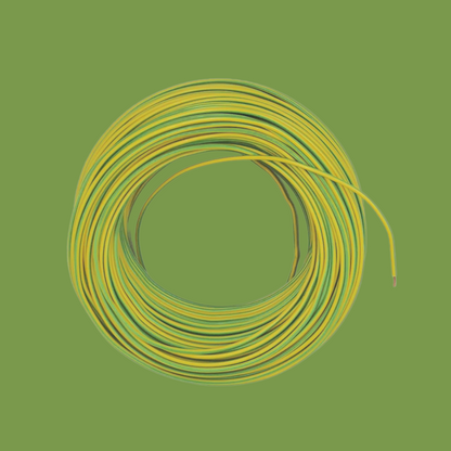 Kabel 1 x 1,0 (H05V-K) 10 Meter / gelb-grün