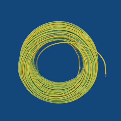 Kabel 1 x 1,0 (H05V-K) 10 Meter / gelb-grün