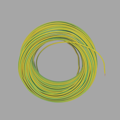 Kabel 1 x 1,0 (H05V-K) 10 Meter / gelb-grün