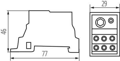 Hauptleitungs-Klemmblock KTB KTB-125-1-M