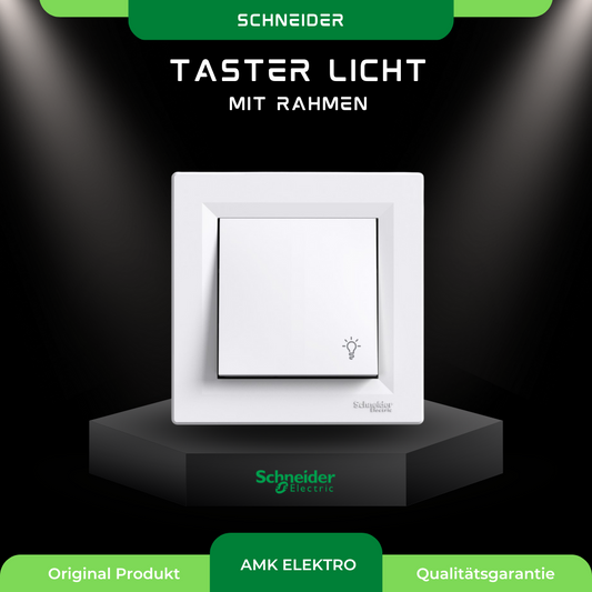 Taster Licht mit Rahmen, Weiß Schneider Asfora EPH0900121