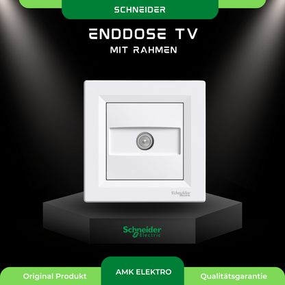 Enddose TV mit Rahmen, weiß Schneider Asfora EPH3200121