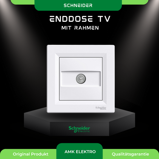Enddose TV mit Rahmen, weiß Schneider Asfora EPH3200121