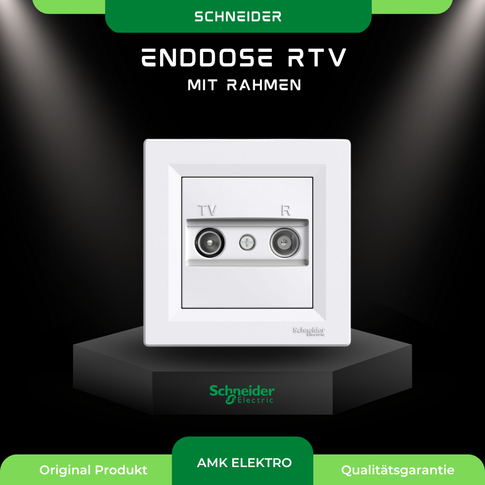 Enddose RTV mit Rahmen, weiß Schneider Asfora EPH3300121