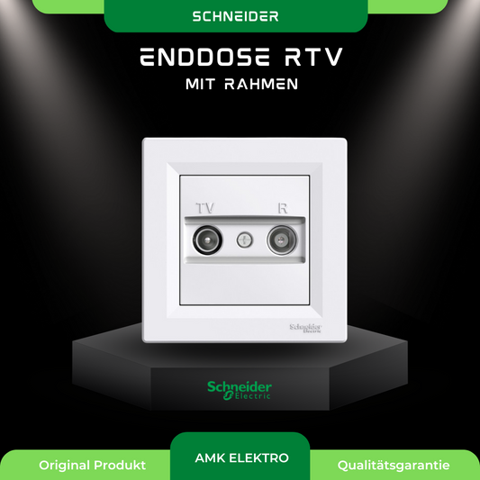 Enddose RTV mit Rahmen, weiß Schneider Asfora EPH3300121