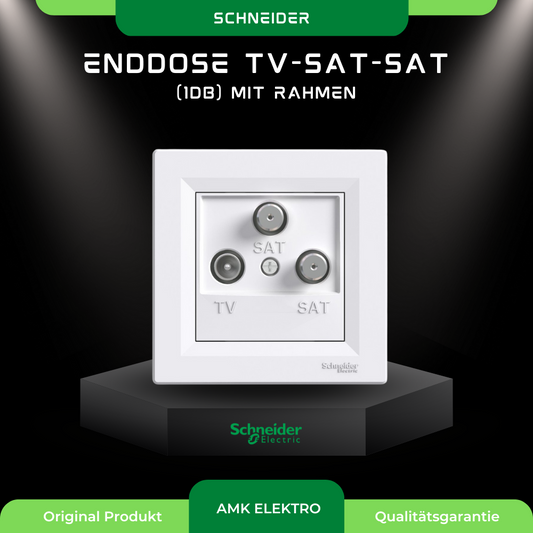 Enddose TV-SAT-SAT(1dB) mit Rahmen, weiß Schneider Asfora EPH3600121