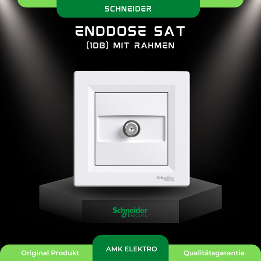 Enddose SAT (1dB) mit Rahmen weiß Asfora Schneider EPH3700121