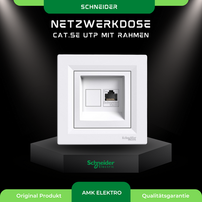 Netzwerkdose Cat.5e UTP mit Rahmen, weiß Schneider Asfora EPH4300121