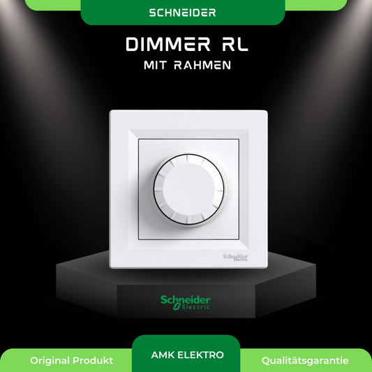 Dimmer RL (Treppenschalter) mit Rahmen, Weiß Schneider Asfora EPH6400121
