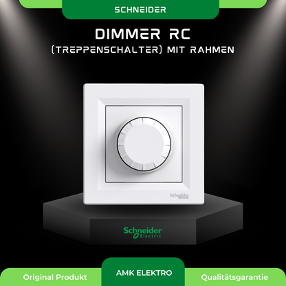 Dimmer RC (Treppenschalter) mit Rahmen, Weiss, Schneider Asfora EPH6600121