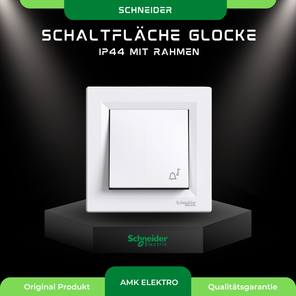 Schaltfläche Glocke IP44 mit Rahmen, Weiß Schneider Asfora EPH0800221