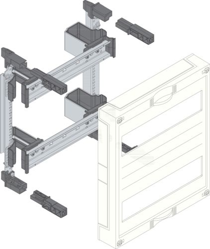 HAGER UD21B1 Baustein, universN, 300x250mm, für Reiheneinbaugeräte waagerecht, 2x12 PLE