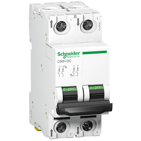 Schneider Electric Leitungsschutzschalter C60H-DC, 2P, 2A, C-Charakteristik,