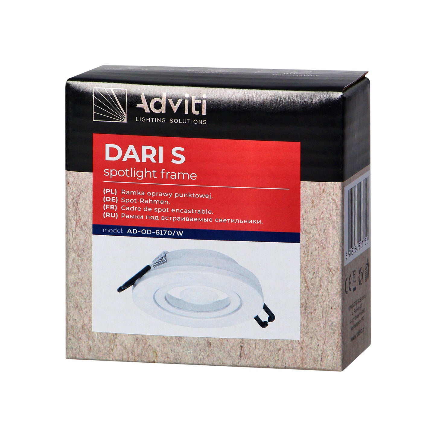 DARI S Dekorativer Rahmen für Punktleuchte, MR16/GU10 max 50W, rund, weiß IP44