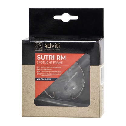 SUTRI SC Einbaurahmen für Strahler, MR16/GU10 max 50W, quadratisch, befestigt, Schwarz