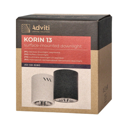 KORIN 13, Aufbau-Downlight, 60W, E27, Stahl, schwarz