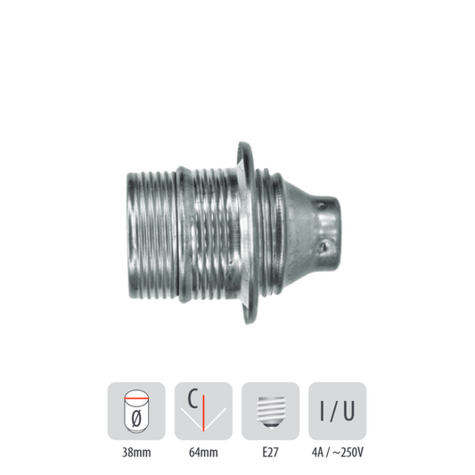 Metall Fassung ON20 E27 mit Flansch