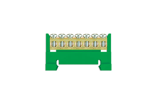 Schutzklemmeleisten für Montage auf Schiene 7 x 16 mm2 grün