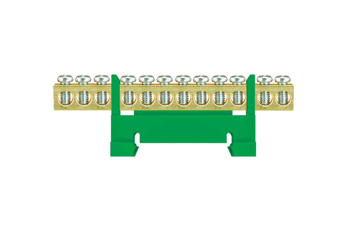 Schutzklemmeleisten für Montage auf Schiene 12 x 16 mm2 grün