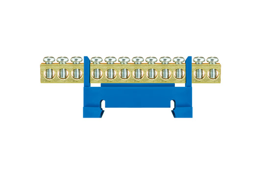 Schutzklemmeleisten für Montage auf Schiene 12 x 16 mm2 blau