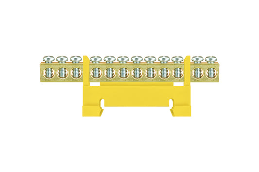 Schutzklemmeleisten für Montage auf Schiene 12 x 16 mm2 gelb