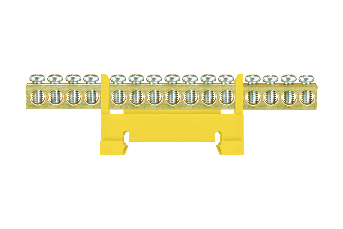 Schutzklemmeleisten für Montage auf Schiene 15 x 16 mm2 gelb