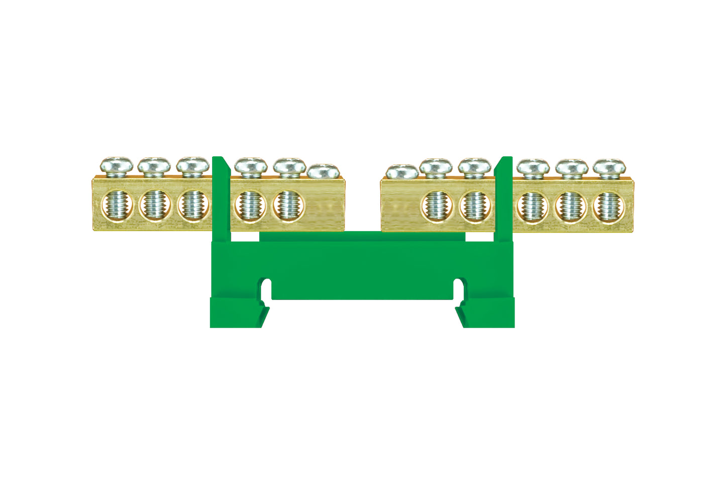 Schutzklemmeleisten für Montage auf Schiene 2 x 5 x 16 mm2 grün