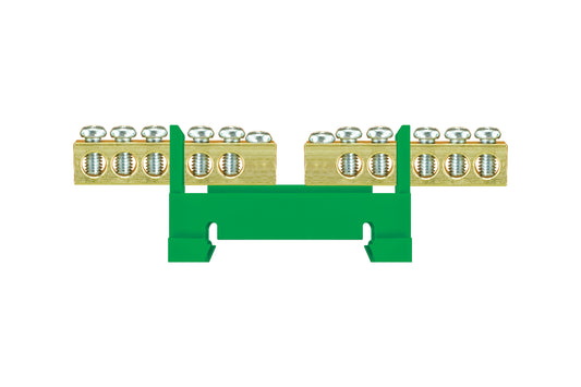 Schutzklemmeleisten für Montage auf Schiene 2 x 5 x 16 mm2 grün