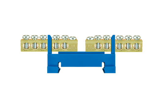 Schutzklemmeleisten für Montage auf Schiene 2 x 5 x 16 mm2 blau