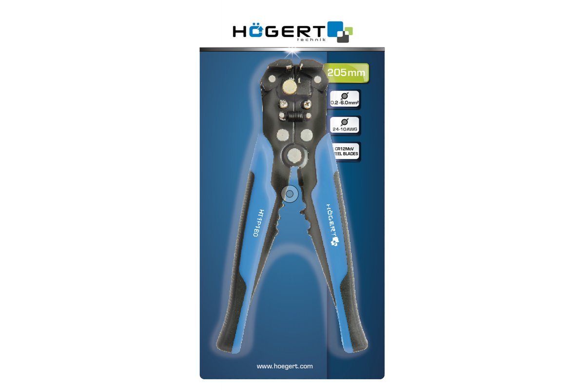Högert Technik Automatische Abisolierzange, 0.2-6.0 mm2, 205mm