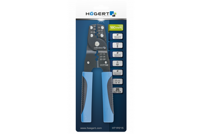 Högert Technik Zange zum Crimpen von unisolierten Kabelschuhen 180mm