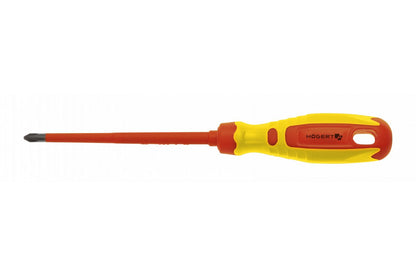 Högert Technik Kreuzschlitzschraubendreher PH2, 100 mm, 1000 V, CrMo Stahl VDE