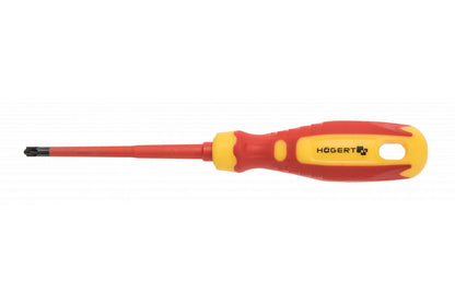 Högert Technik Schraubendreher für Plus-Minus Klemmschrauben, PH1/SL5 100 mm, 1000 V, CrMo Stahl VDE