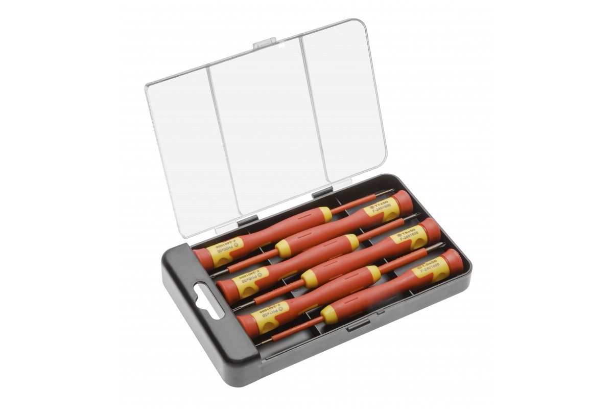 Högert Technik Präzisions-Schraubendreher-Satz 1000 V, 6-tlg., CrMo Stahl VDE