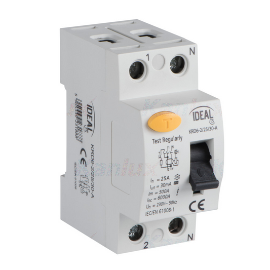 Kanlux IDEAL Fehlerstromschutzschalter, 2P KRD6-2/25/30-A VDE