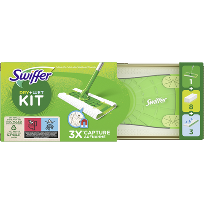 Staubwischer Systemstarter (Bodenstab + 8 Trockentücher + 3 feuchte Wischtücher)
