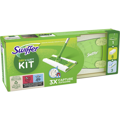 Staubwischer Systemstarter (Bodenstab + 8 Trockentücher + 3 feuchte Wischtücher)